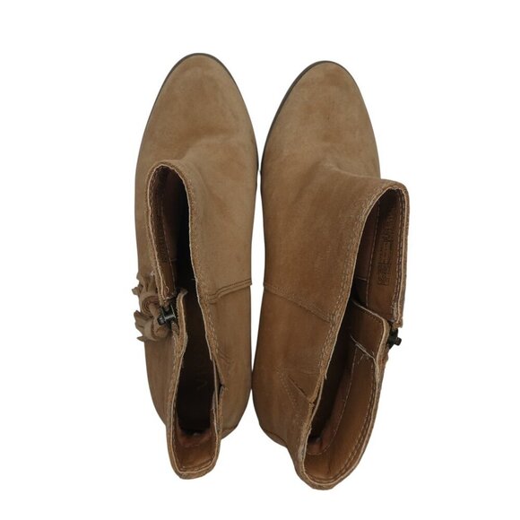 Vionic Madeline Brown Suede Boho Tassle Zipper Heeled Ankle Boots Womens 8.5 - Picture 5 of 13